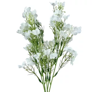 Apró virágos csokor, fehér, 34 cm