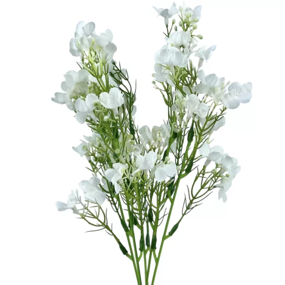 Apró virágos csokor, fehér, 34 cm
