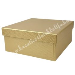 Papírdoboz, négyzet, antikarany, 16x7 cm