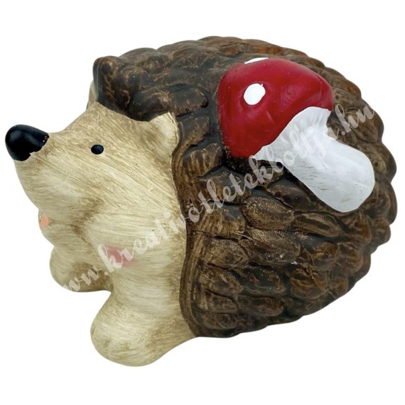 Kerámia süni gombával, 9x6,5 cm