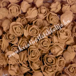 Habrózsa/ polifoam rózsa, karamell, 3 cm, 50 db/csomag