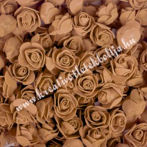 Habrózsa/ polifoam rózsa, karamell, 3 cm, 50 db/csomag