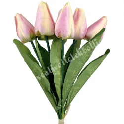 Tulipán köteg, cirmos rózsaszín, 35 cm
