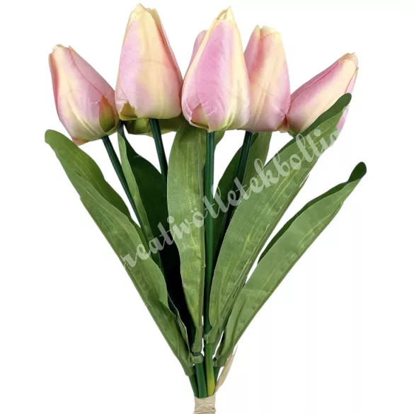Tulipán köteg, cirmos rózsaszín, 35 cm