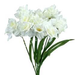 Nárcisz csokor, fehér, 43 cm