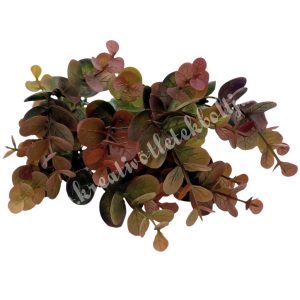 Eukaliptusz csokor, zöld-bordó, 32 cm