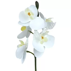 Real touch orchidea ág, fehér, 43 cm
