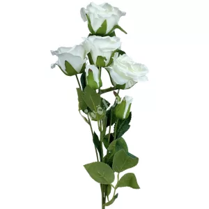Selyem rózsaszál, fehér, 60 cm