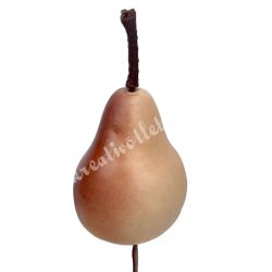 Betűzős körte, krém-barna, 3x6 cm