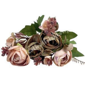 Boglárka csokor, barack-cappuccino, 31 cm