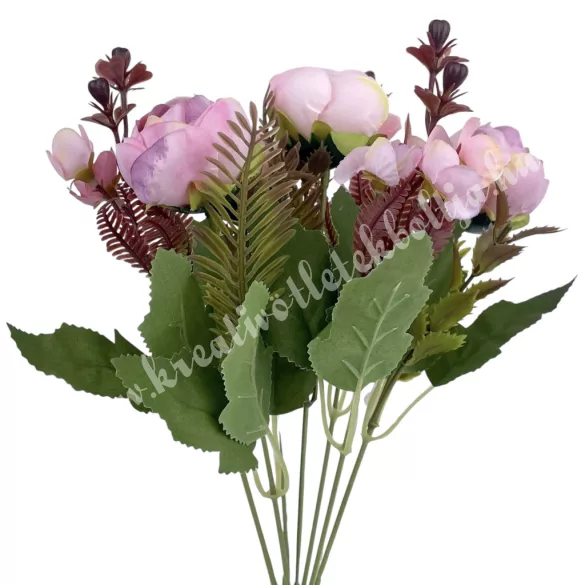 Boglárka csokor, rózsaszín, 31 cm
