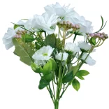 Dália csokor, fehér, 31 cm