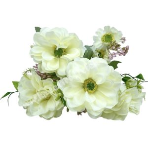Dália csokor, krém, 31 cm