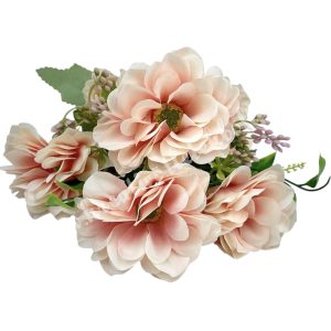 Dália csokor, rózsaszín, 31 cm