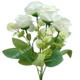 Rózsacsokor, krém, 31 cm