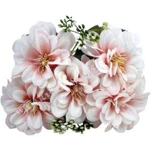 Dália csokor, cirmos rózsaszín, 29 cm