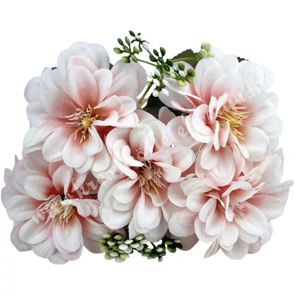 Dália csokor, cirmos rózsaszín, 29 cm