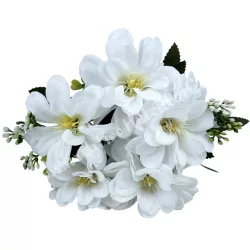 Dália csokor, fehér, 29 cm