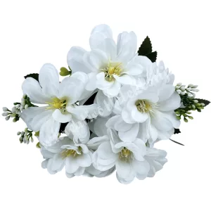 Dália csokor, fehér, 29 cm