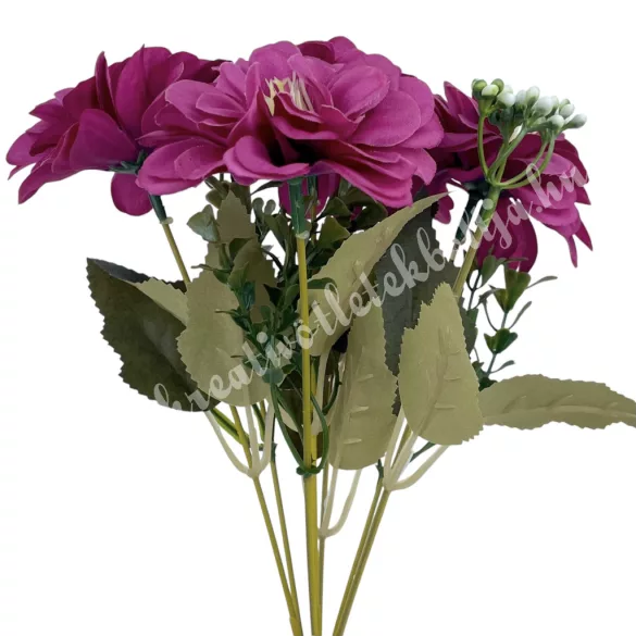 Dália csokor, pink, 29 cm