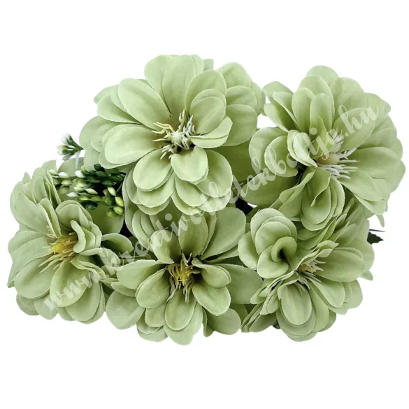Dália csokor, zöld, 29 cm