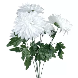 Krizantém csokor, fehér, 53 cm