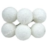 Betűzős flokkolt hungarocell golyó, fehér, 2,5 cm, 6 db/csokor