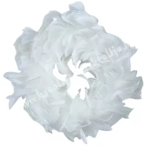 Madártoll félkoszorú, fehér, 25 cm