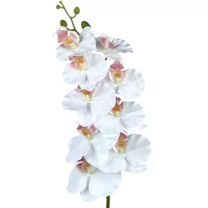 Real touch orchidea ág, fehér-rózsaszín, 96 cm