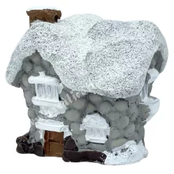 Polyresin házikó, szürke, 4,5x4 cm