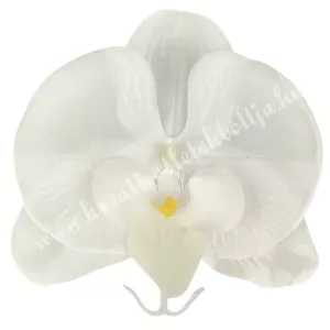 Szatén orchideafej, fehér, 12 cm
