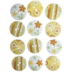 Fagomb, virág, sárga, 2,5 cm, 12 db/csomag