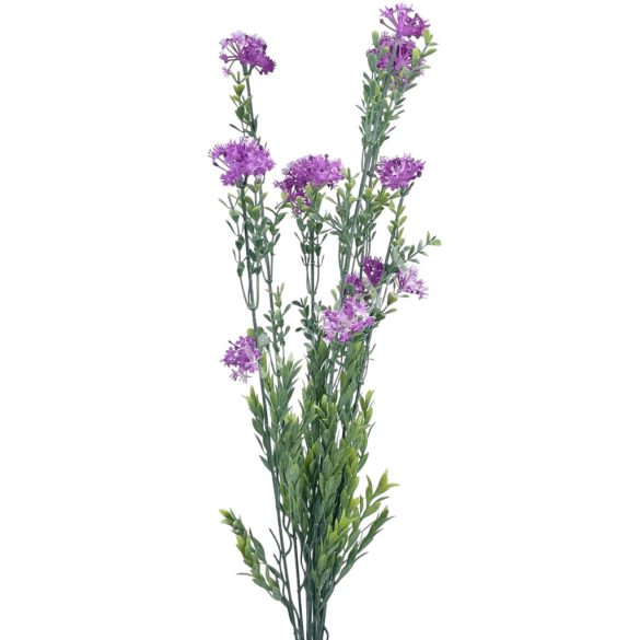 Zöld csokor virággal, lila, 60 cm