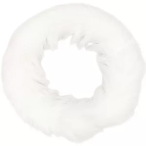 Szőrmés félkoszorú alap, fehér, 25 cm