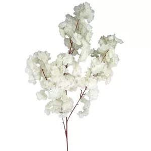Selyem cseresznyevirág ág, fehér, 108 cm