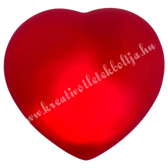 Műanyag szív led világítással, piros, 6,5x3 cm