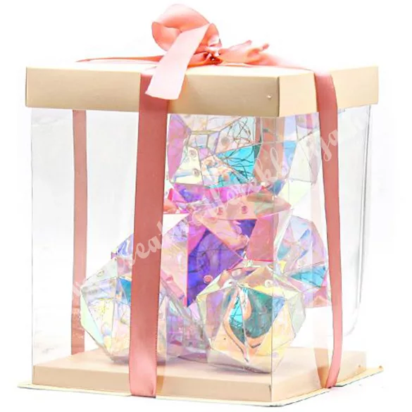 Akril maci led világítással, rózsaszín szívvel, 18x24 cm