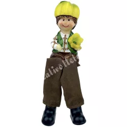 Lógó lábú polyresin gyerek, 4x13 cm