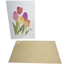 Kísérőkártya borítékkal, virág, 8,5x12,5 cm