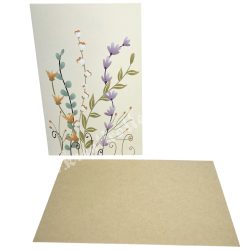 Kísérőkártya borítékkal, virág, 8,5x12,5 cm