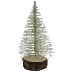 Fenyőfa, csillámos, pezsgő, 10 cm
