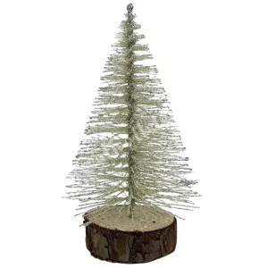 Fenyőfa, csillámos, pezsgő, 10 cm