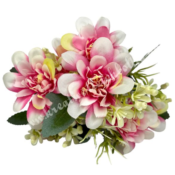 Virágcsokor, cirmos rózsaszín, 30 cm