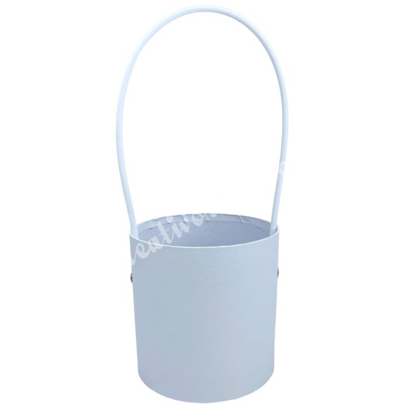 Papírdoboz füllel, henger, fehér, 12x12 cm