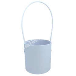 Papírdoboz füllel, henger, fehér, 15,5x14 cm