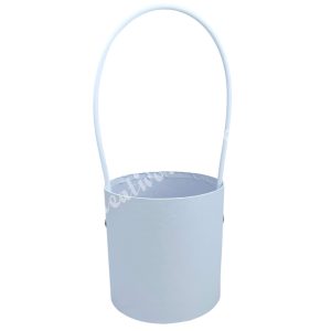 Papírdoboz füllel, henger, fehér, 15,5x14 cm