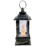 Műanyag lámpás LED világítással, bronz, 4x9 cm