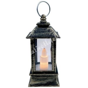 Műanyag lámpás LED világítással, bronz, 4x9 cm