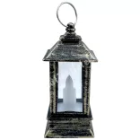 Műanyag lámpás LED világítással, bronz, 4x9 cm