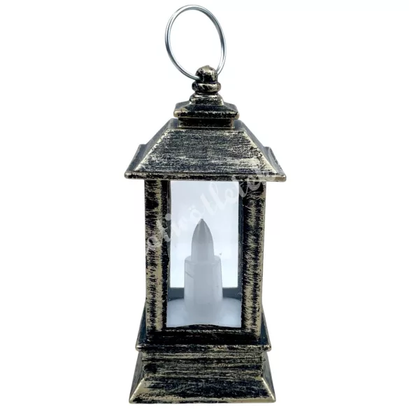 Műanyag lámpás LED világítással, bronz, 4x9 cm